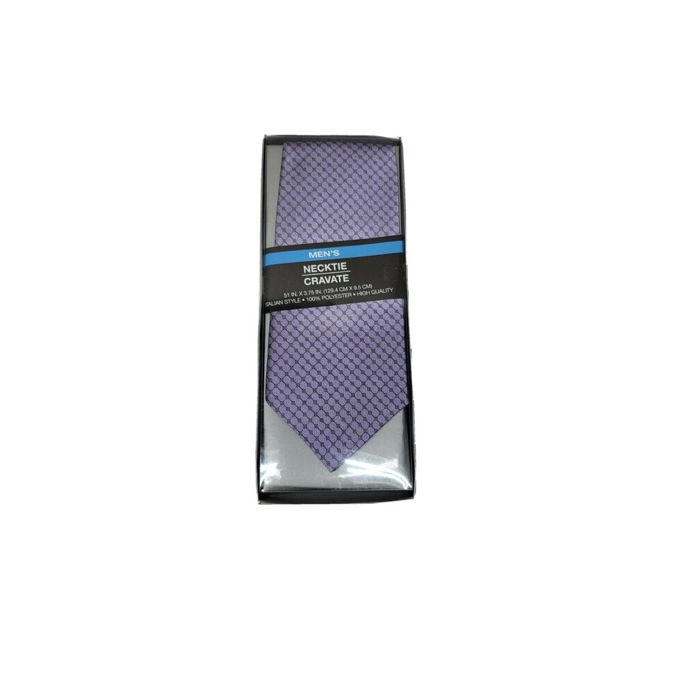 Greenbrier Men's Italian Style Polyester Necktie Purple Dots 51” L x 3.75” W